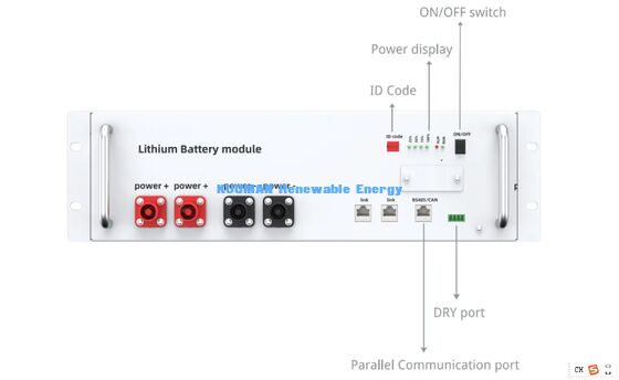 KM 48V 200Ah LiFePO4 Bateria montada na parede Ciclos profundos 8000 vezes
