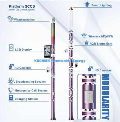 Sistema de controlo inteligente LED Pole de iluminação exterior de tela secreta Smart Polares de iluminação remoto