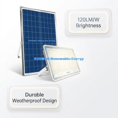 Holofote Solar de Alta Eficiência 120LM/W Brilhante com Impermeabilidade IP65 e Controlador PRO MPPT