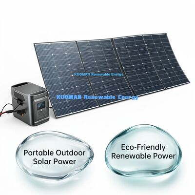 Painel Solar Portátil Dobrável de 400W, Carregador Solar à Prova d'Água IP68 para Acampamento ao Ar Livre