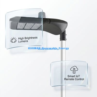 Lâmpada de rua LED inteligente de jardim com resistência à água IP66, controle inteligente LoRaWAN e vida útil de 100000 horas para iluminação solar exterior