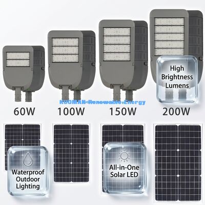 50W IP65 Iluminação solar de rua de alumínio à prova d'água com tecnologia LED para iluminação exterior de estradas