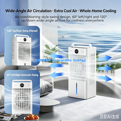45W de economia de energia ventilador de ar condicionado, grande ângulo balanço silencioso frio humidificador ventilador