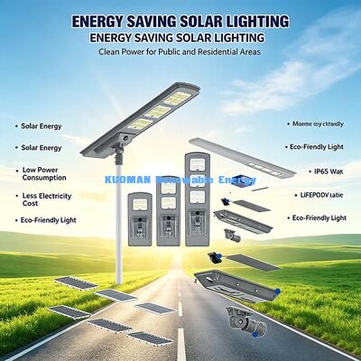 Luz de Rua Solar CCT 3000K-6000K Lâmpada Solar à Prova d'Água Tudo-em-Um de 30W para Projetos Externos