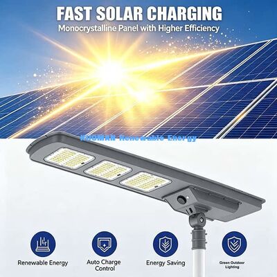 Luz de Rua Solar Externa 30W com Sensor de Movimento Opcional, Luz LED Solar Tudo em Um para Estacionamento