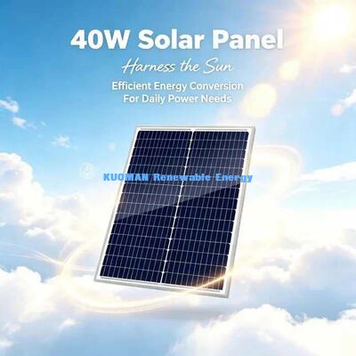 Painel solar mono 40W à prova d'água Quadro de alumínio pesado