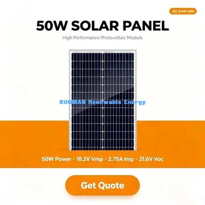 50W Painel Solar Monocristalino 12V Carregador de Bateria Modulo fotovoltaico de 182 mm de alta eficiência
