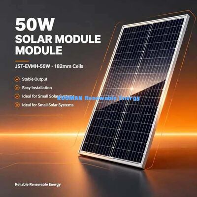 Painel Solar de Alta Eficiência de 50W, Classificação de Tensão do Sistema de 700V, Energia Segura Fora da Rede
