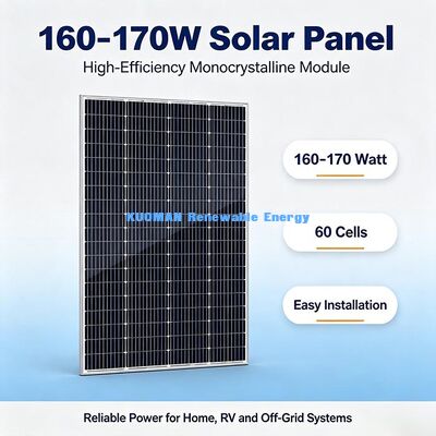 160‐170W Painel Solar Monocristalino Portátil, Energia de Emergência ao Ar Livre para Cabanas e Jardins de Caça