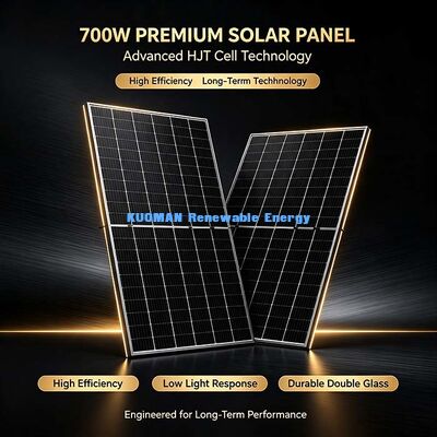 Painel Solar Bifacial Utility-Farm de 700 Watts, Painel Fotovoltaico HJT de Alta Eficiência com 132 Células
