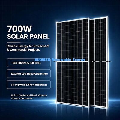 Painel Solar Monocristalino de Ampla Faixa de Temperatura de -40~+85°C 700W Equipamento Fotovoltaico Externo