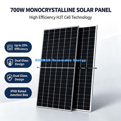 Painel Solar Agrícola Bifacial de 700 Watts, Ganho Aprimorado de Energia do Lado Traseiro