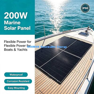 Painel Solar Flexível Curvo de 200W | Energia Off-Grid de Alta Eficiência para RV, Iate, Varanda e Backup de Emergência