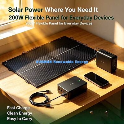 Painel solar flexível off-grid de 200W, módulo solar flexível para uso em embarcações e emergências
