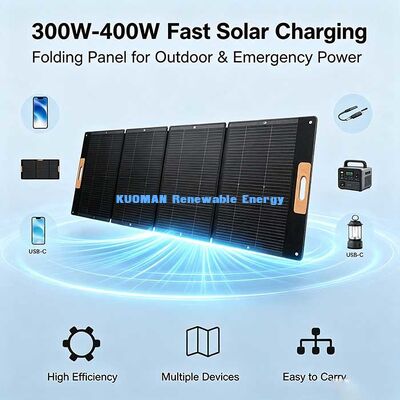 Carregador de Painel Solar Dobrável ETFE de 420W, Energia Solar Portátil à Prova d'Água para Viagens de Van Life