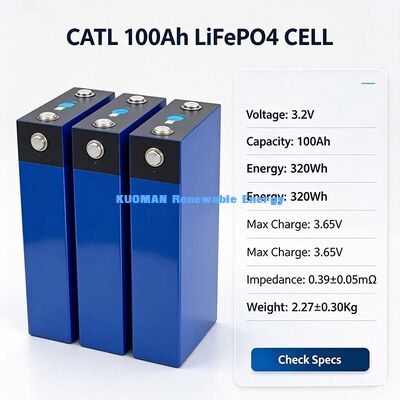 Célula Prismática de Fosfato de Ferro e Lítio de 100Ah 3.2V, Bateria de Armazenamento de Energia com Invólucro de Alumínio para Carrinho de Golfe e Veículos Elétricos