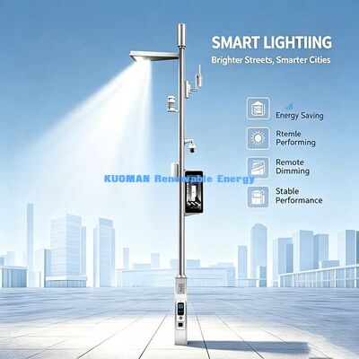 Poste Inteligente – Poste de Iluminação Pública Inteligente Multifuncional para Solução de Cidade Inteligente com WiFi, Câmera e Estação de Carregamento