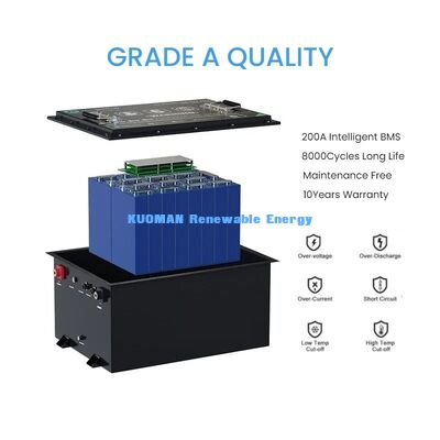 KM 48V -50-150Ah Bateria Personalizada de Lítio-Ferro-Fosfato para Carrinho de Golfe 8000 Ciclos