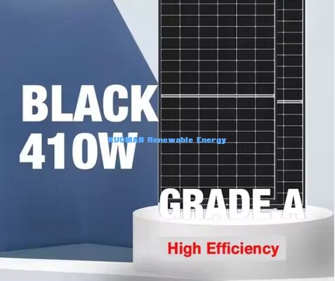 Painel solar preto tipo N de 415W com 22% de eficiência e estrutura de alumínio anodizado