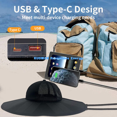 Boné Solar Recarregável Portátil Dobrável KM Novo