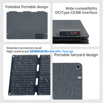 Painel Solar Dobrável PERC de 40W Carregador Solar Portátil para Celular e Laptop
