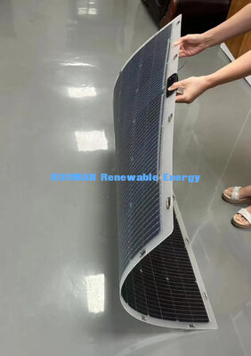 Painel solar flexível bifacial flexível de 360 graus 200W IP68 impermeável com fibra de carbono