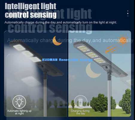 All In One LED Solar Street Light 220lm/W IP65 à prova d'água com 2-3 dias chuvosos Backup para iluminação de estrada e jardim