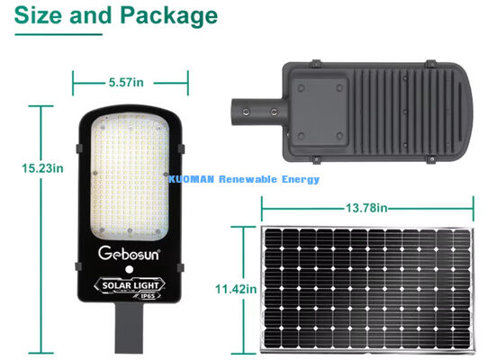 Luz de Rua Solar à Prova d'Água IP65 de 300W com Modo de Detecção de Movimento e Painel Solar para Ruas Urbanas