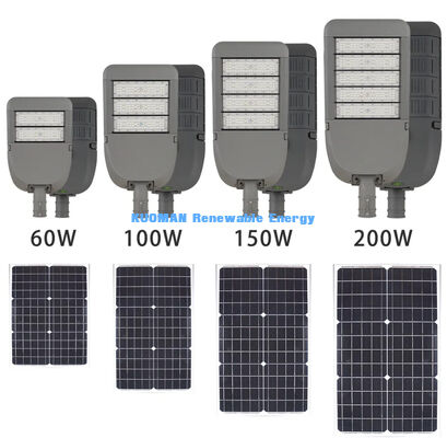 50W IP65 Iluminação solar de rua de alumínio à prova d'água com tecnologia LED para iluminação exterior de estradas