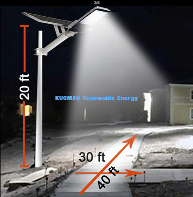Luz de Rua Solar LED à Prova d'Água IP65 100-500W Personalizável com CCT de 2700-6000K para Iluminação de Jardim e Estrada