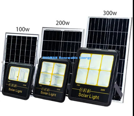 Lâmpadas de inundação solar Produtor Lâmpadas de inundação solar LED à prova d'água para exterior 200w 300w 400w