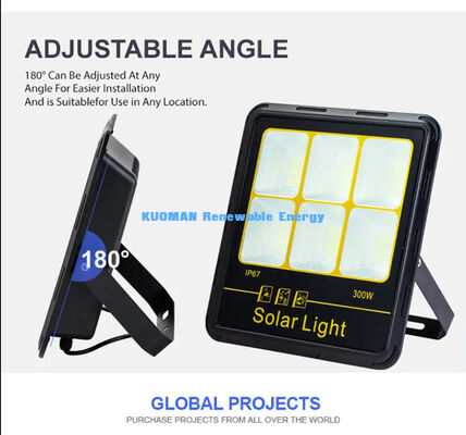 300W LED Solar Flood Light IP65 Impermeável 15000LM Alto Lumen com Corpo de Liga de Alumínio para Iluminação Externa