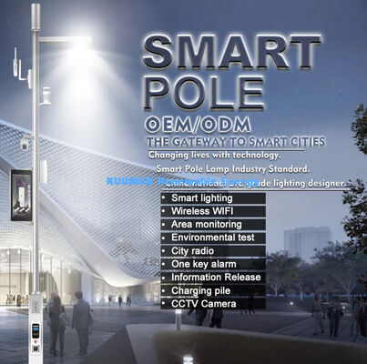 Postes de poste de rua inteligentes para cidades ao ar livre com câmera de poste