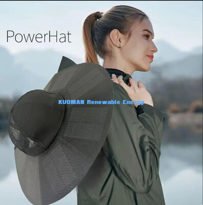 Boné Dobrável Portátil Recarregável com Carregamento Solar para Camping