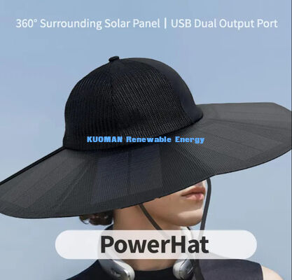 Capuz de carregamento solar portátil dobrável com 22% de eficiência e 13W de potência máxima para acampamento