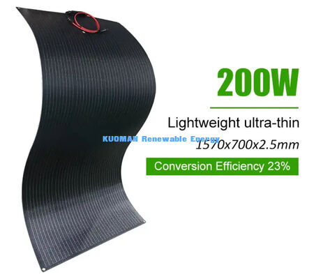 Painel solar flexível de 200W IP65 resistente à água 360 graus flexível para vida fora da rede