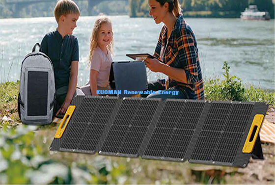 Carregador Solar Leve à Prova de Intempéries de 55W - Painel Solar Portátil para Mochileiros e Caminhantes