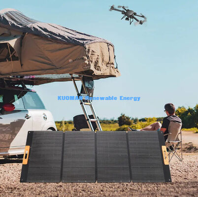 Painel de carregador solar leve dobrável de 300 W, energia solar portátil para viagens de acampamento na praia