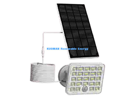 Lâmpada de detecção solar à prova d'água de 3 W com painel solar portátil de 182 mmx182 mm para iluminação de segurança exterior