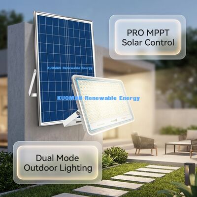 Holofote Solar de Alta Eficiência 120LM/W Brilhante com Impermeabilidade IP65 e Controlador PRO MPPT