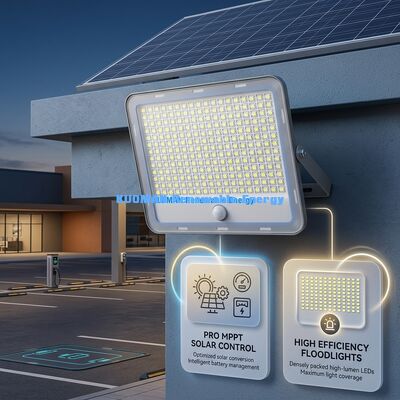 IP65 Waterproof Solar Flood Light with 15000LM High Lumen and Motion Sensor for Outdoor Lighting