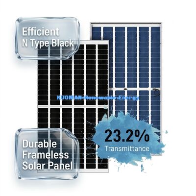 Painel Solar Mono Perc de 540W 550W com Eficiência de 22% e Design de Vidro Sem Moldura