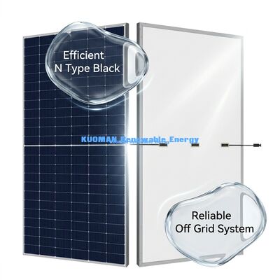 Painel solar monocristalino de tipo N com resistência a intempéries IP65 para uso doméstico e comercial