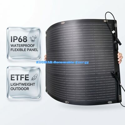 Painel Solar ETFE Flexível de 100W Leve para Viagens de RV e Aventuras ao Ar Livre