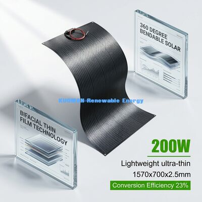 Painel solar flexível de 200W IP65 resistente à água 360 graus flexível para vida fora da rede