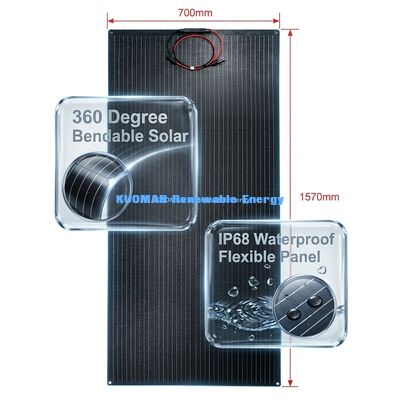 Painel Solar Flexível Dobrável à Prova d'Água IP68 de 200W e 360° para Energia Renovável