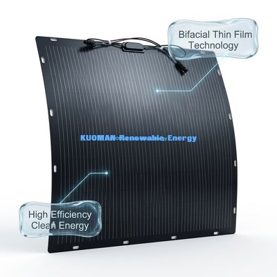 Painel Solar Bifacial Flexível de 200 W - Painel Solar de Silício Policristalino para Energia Limpa Renovável