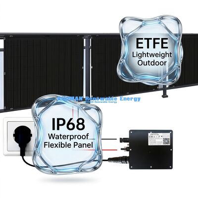 Painel solar flexível de 200W IP65 resistente à água 360 graus flexível para vida fora da rede