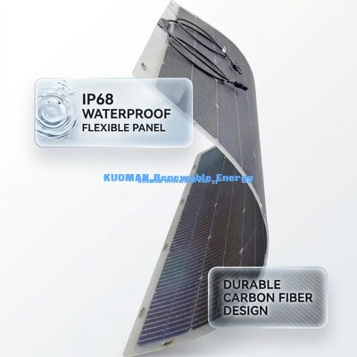 Painel Solar Flexível Bifacial Dobrável de 200W com Saída de Potência IP67 à Prova d'Água e Dobra de 360° para RV, Casa e Viagem