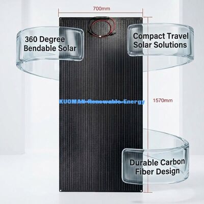 100W 210W IP68 painel solar flexível à prova d'água painel fotovoltaico de filme fino para viagens e habitação